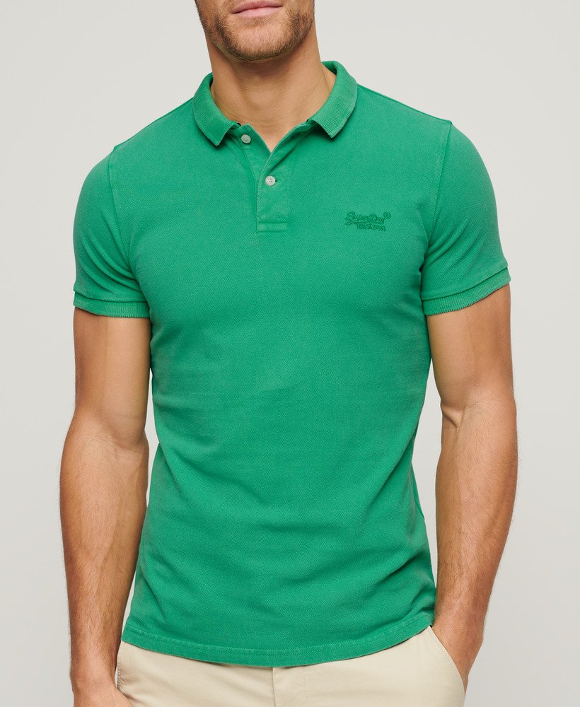 camisa polo destroyed em verde retrô
