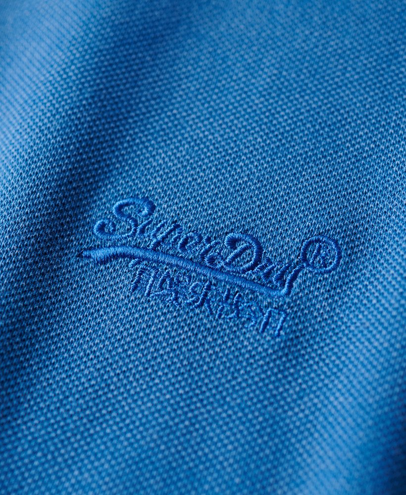 camisa polo destroyed na cor azul mônaco