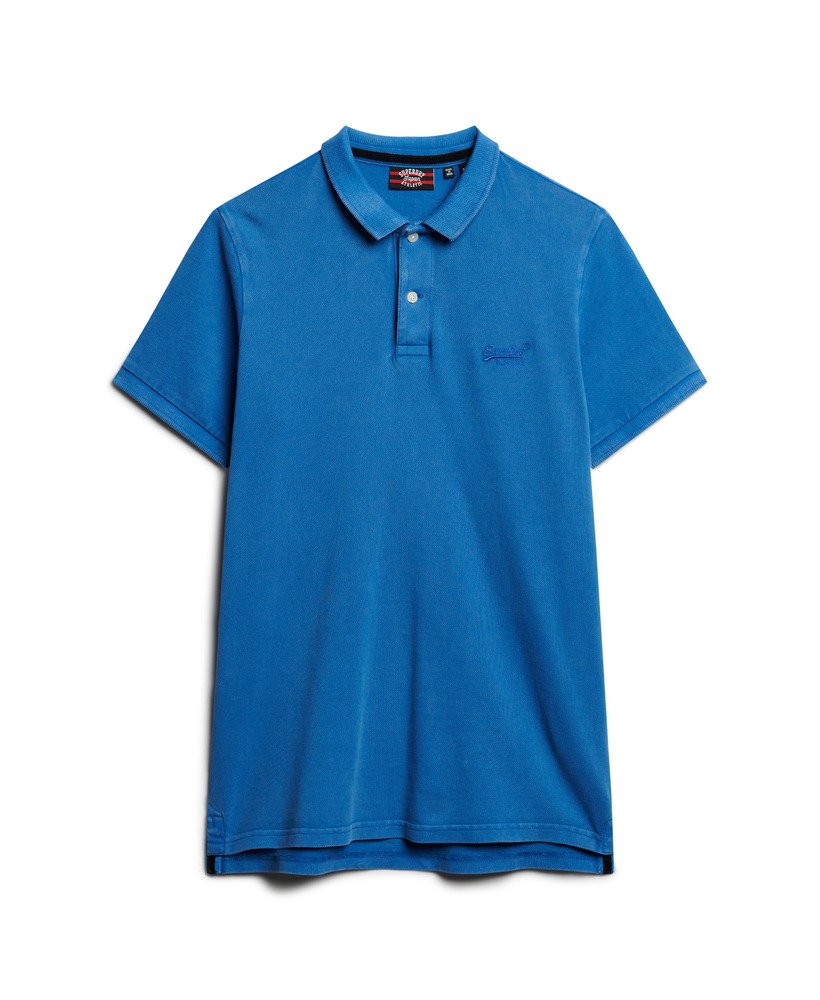 camisa polo destroyed na cor azul mônaco