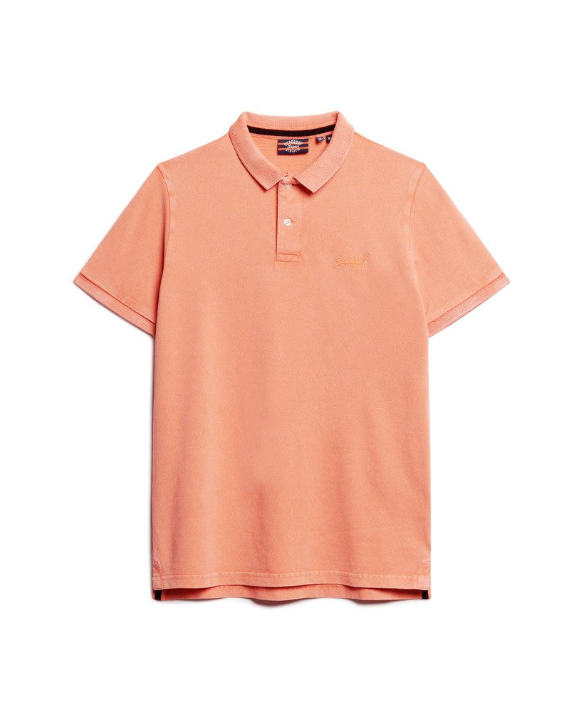 camisa polo destroyed na cor coral sunburst.