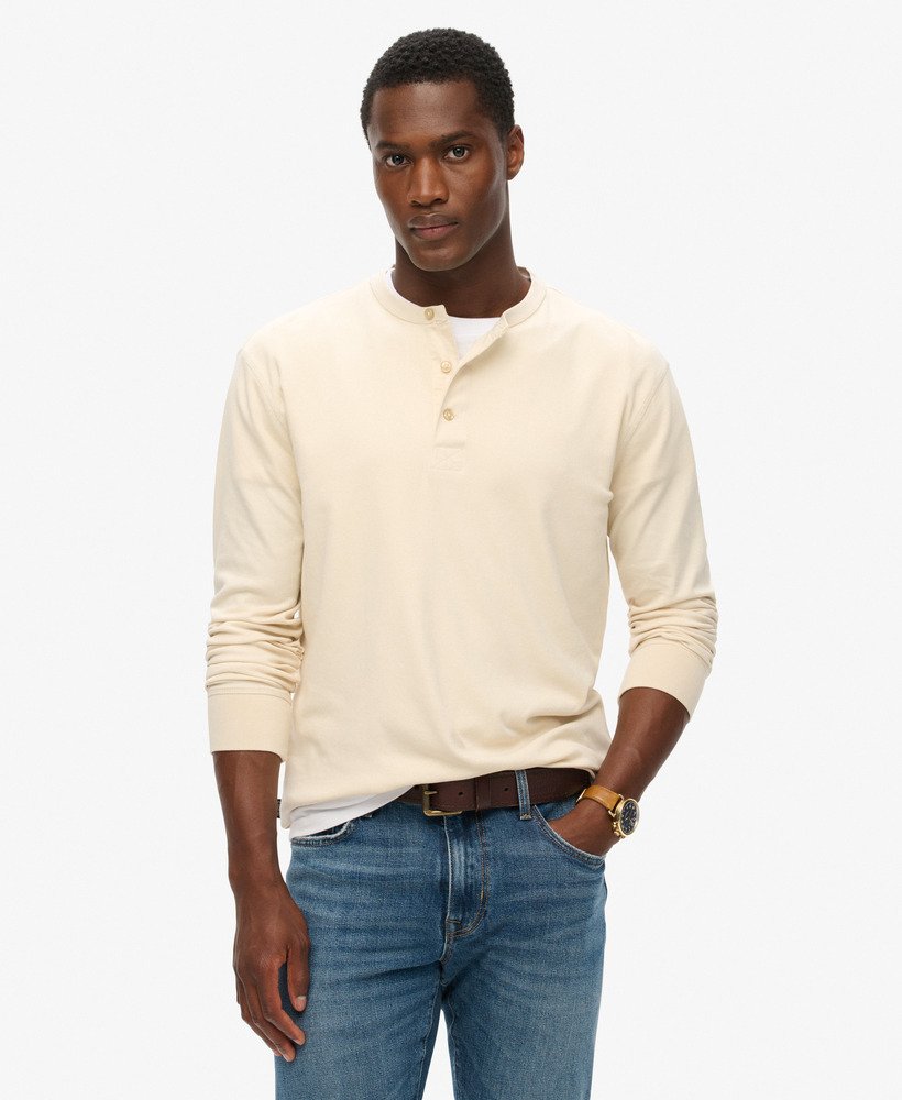 loja merchant - camiseta jersey grandad na cor bege aveia