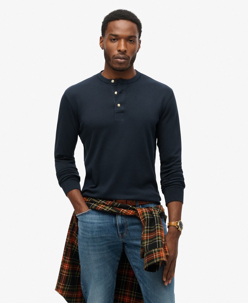 loja merchant - camisa jersey grandad na cor azul marinho eclipse