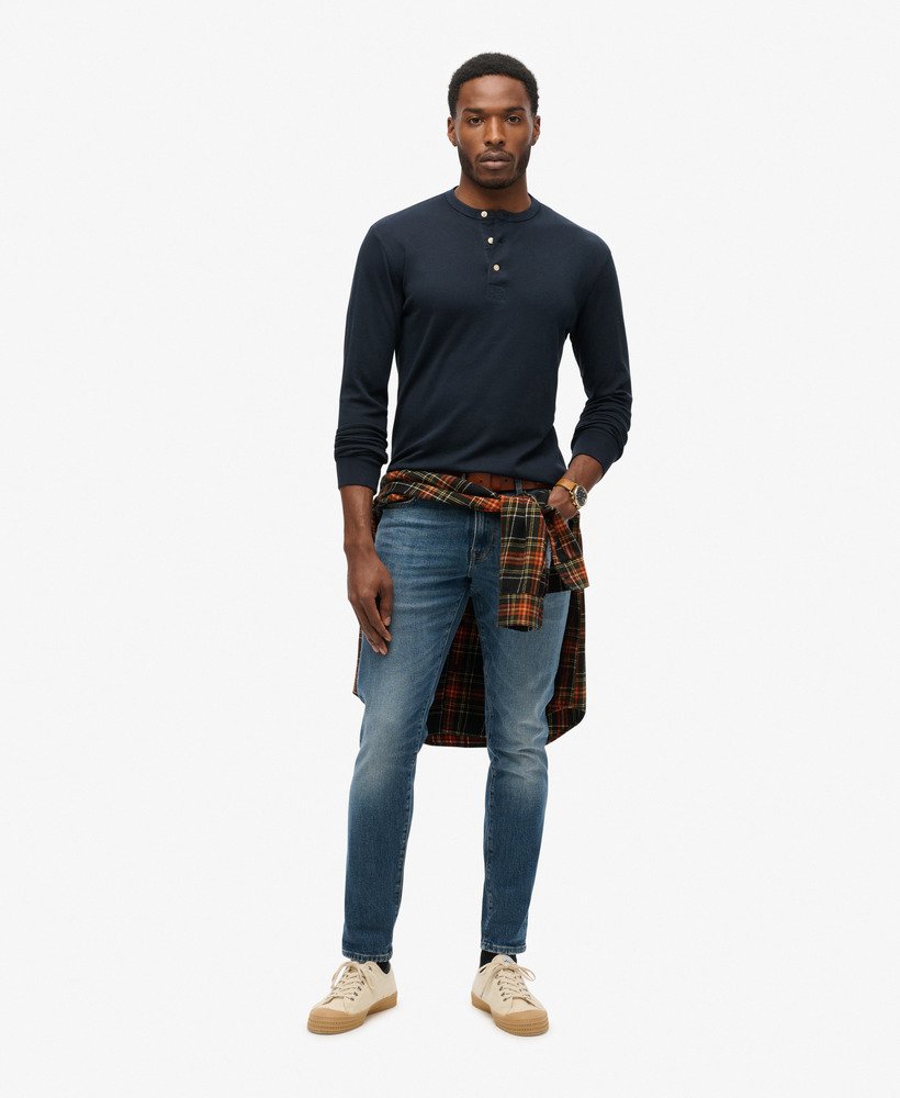 loja merchant - camisa jersey grandad na cor azul marinho eclipse