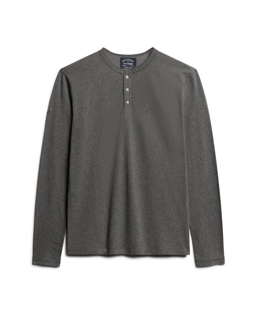 camisa de manga comprida estilo avô em malha na cor cosmo grey mesl.