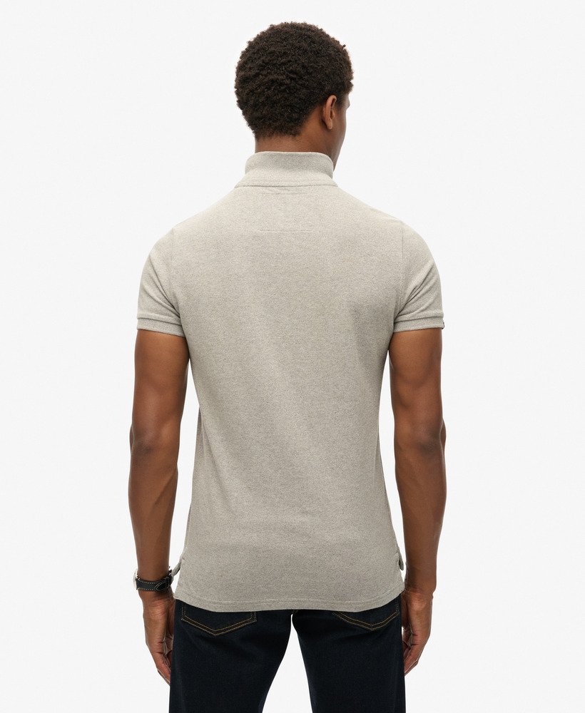 camisa polo esportiva vintage em cinza mescla claro