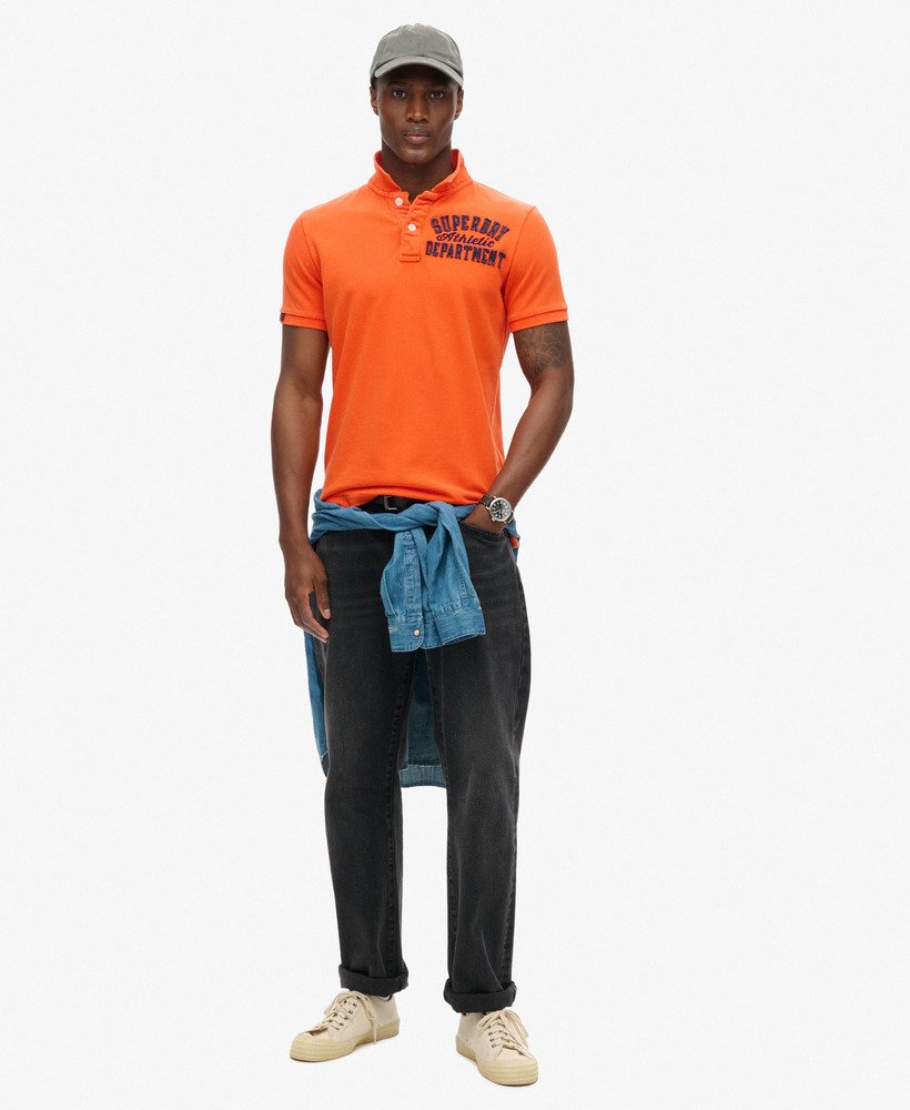 camisa polo esportiva vintage na cor laranja denver