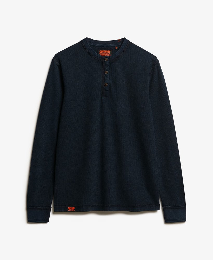 top estilo avô com textura vintage na cor azul marinho eclipse.