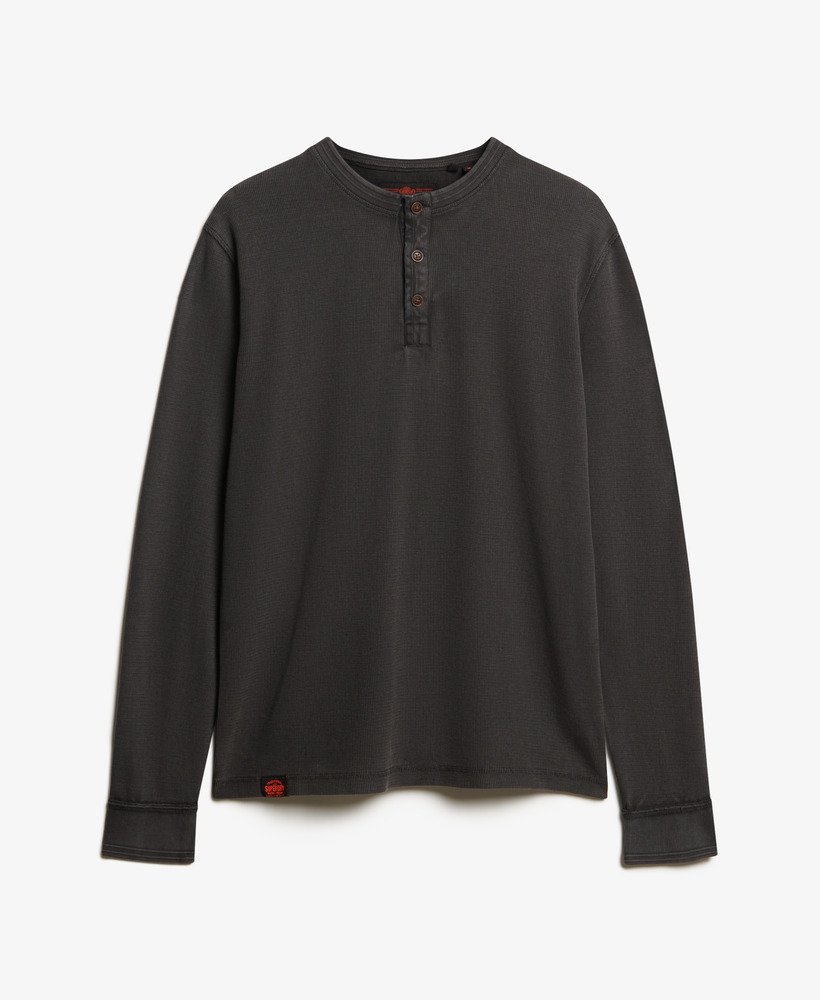 top estilo avô com textura vintage em preto lavado