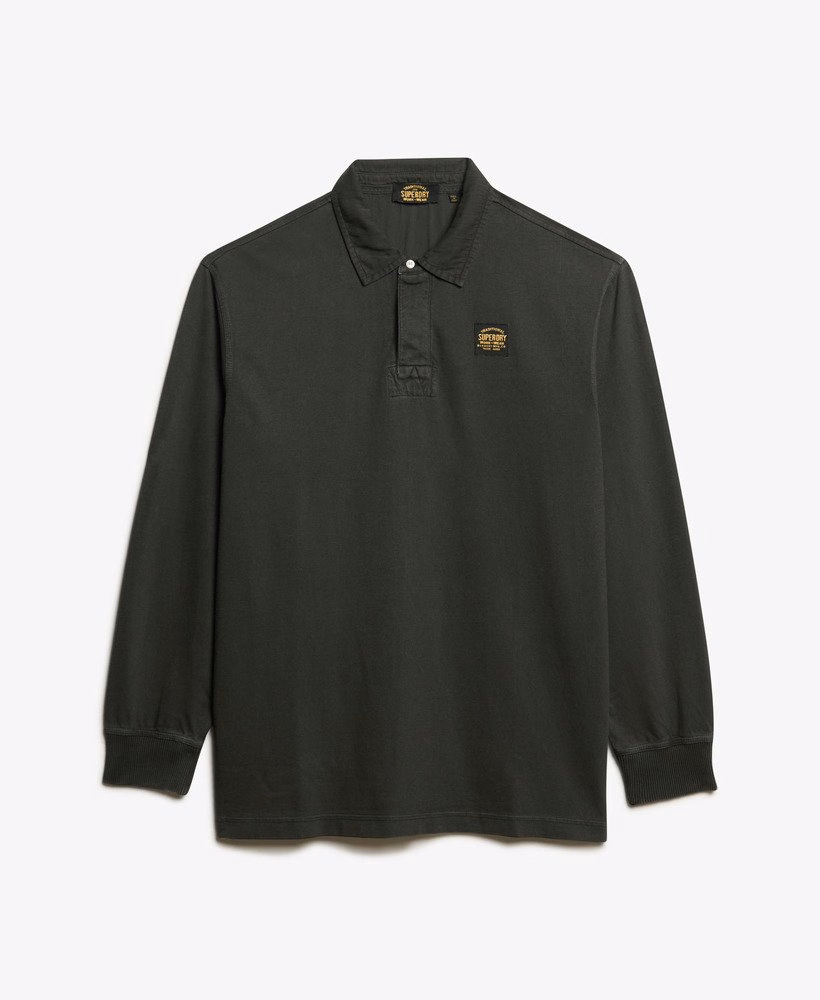 Camisa de rugby de manga comprida com costura contrastante