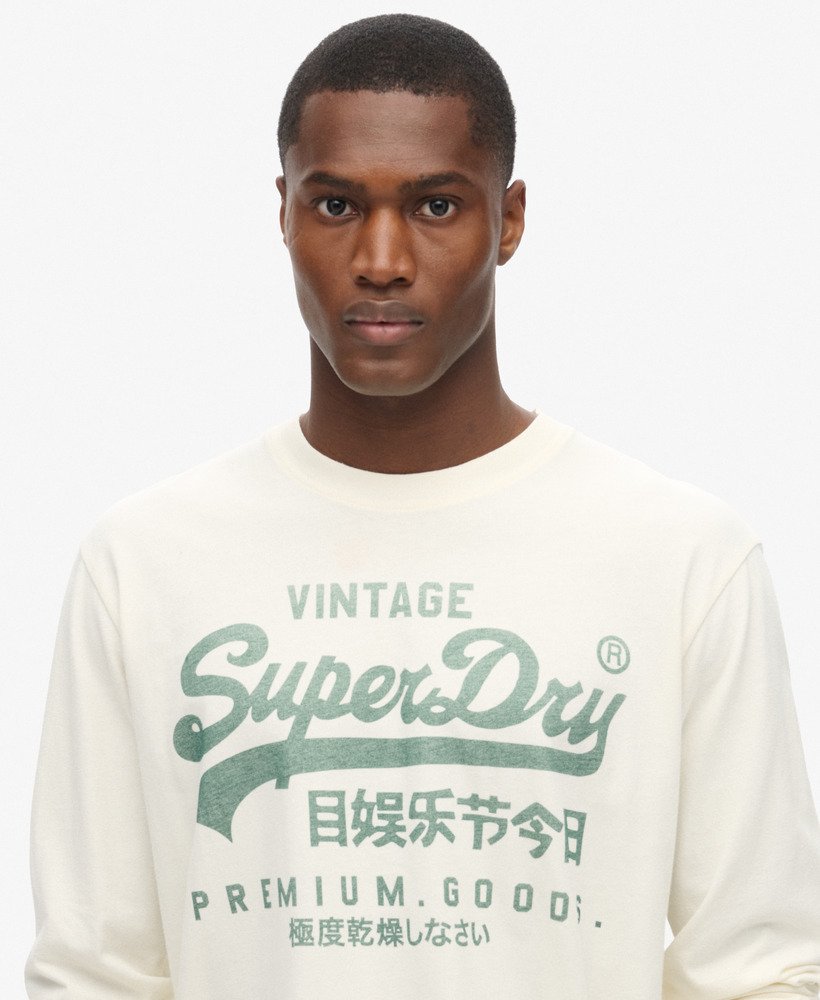 blusa clássica de manga comprida com estampa na cor cru