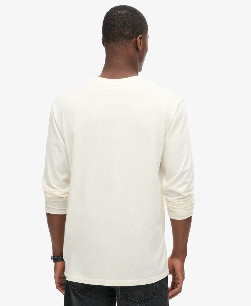 blusa clássica de manga comprida com estampa na cor cru