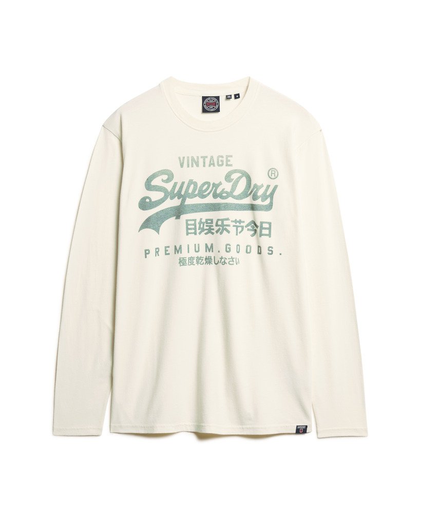 blusa clássica de manga comprida com estampa na cor cru