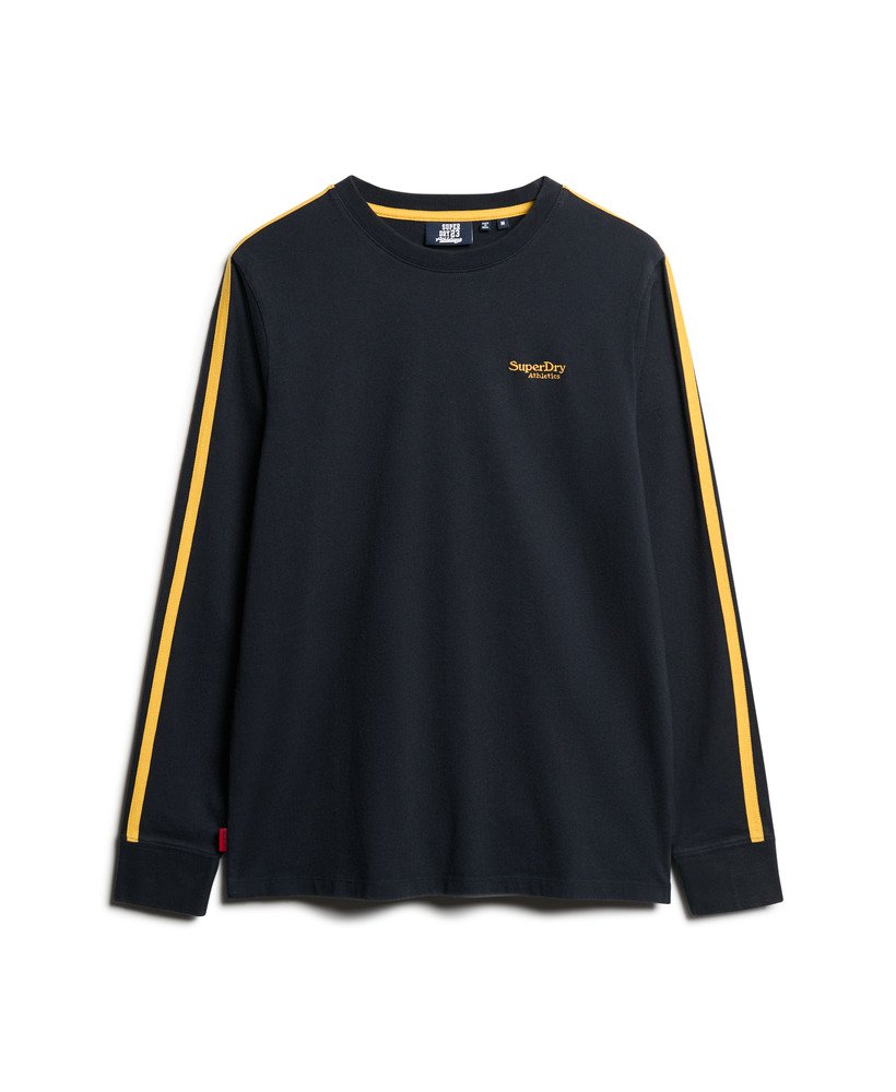 blusa de manga comprida essential logo retro na cor azul marinho eclipse.