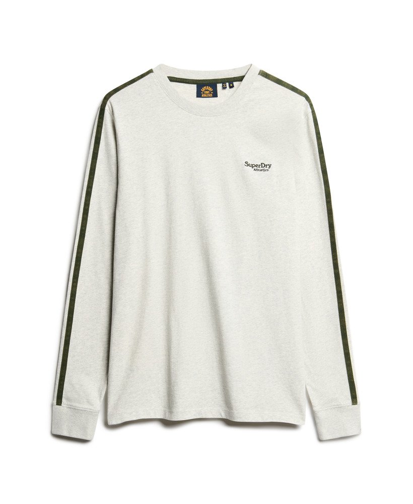 blusa de manga comprida retrô com logo essencial na cor cinza-claro grindle.