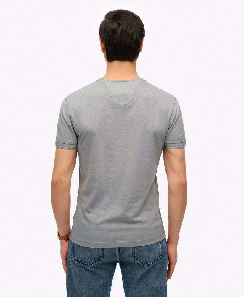Camisa Henley de manga curta em malha texturizada