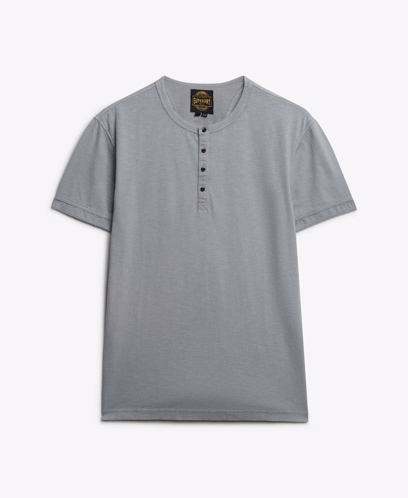Camisa Henley de manga curta em malha texturizada