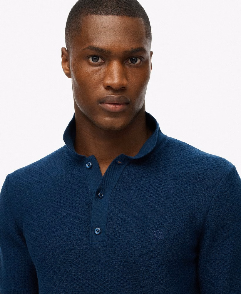 Camisa polo de manga curta com textura de tricô