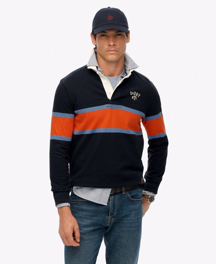 Camisa de rugby listrada vintage para atletismo