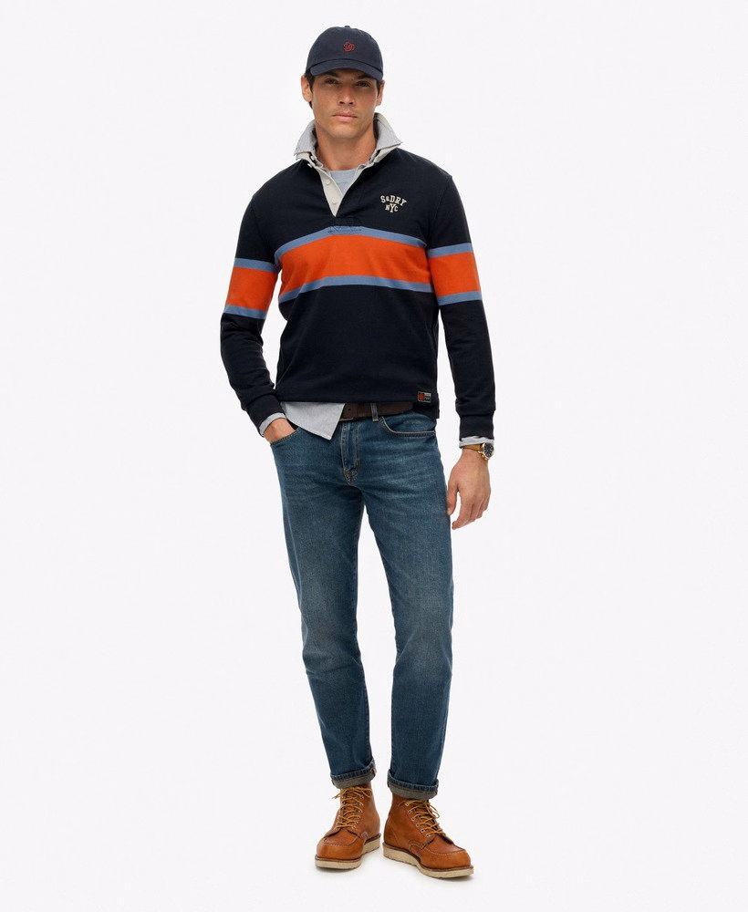 Camisa de rugby listrada vintage para atletismo