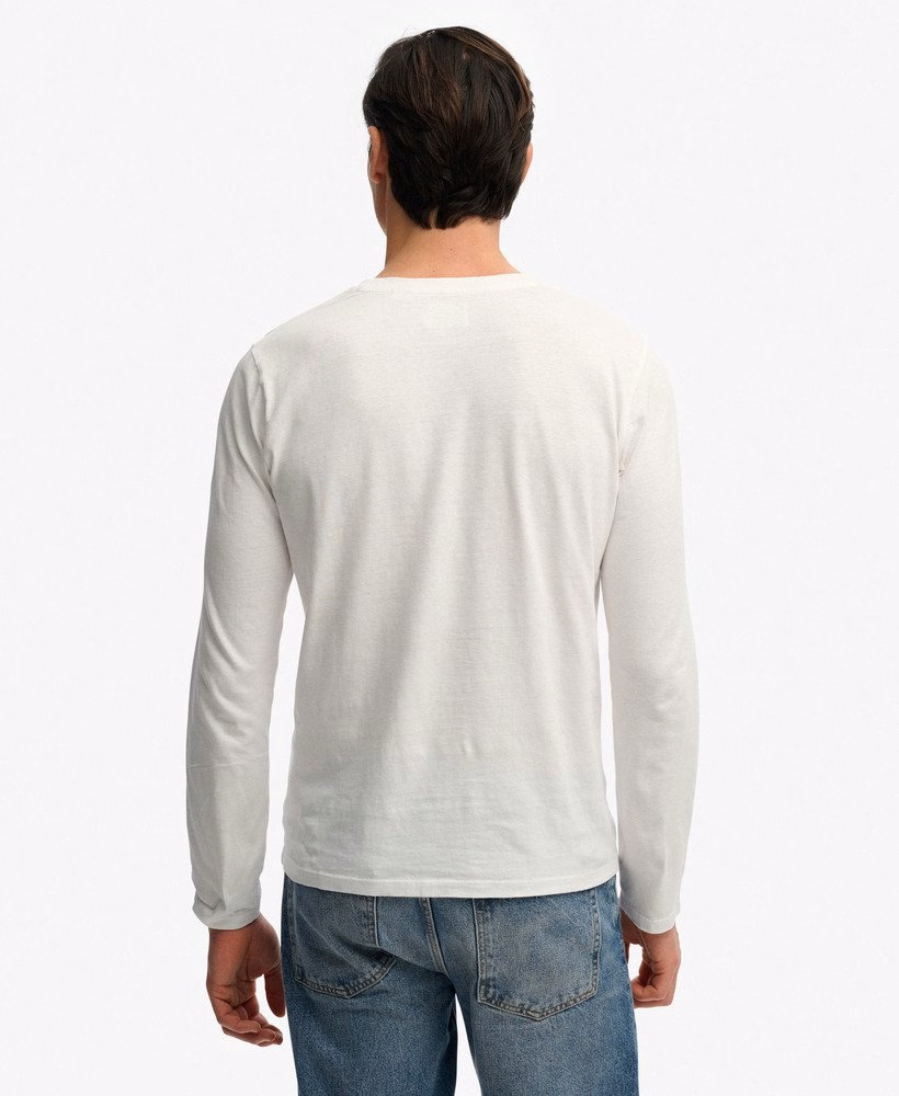 Blusa clássica de manga comprida em algodão e linho