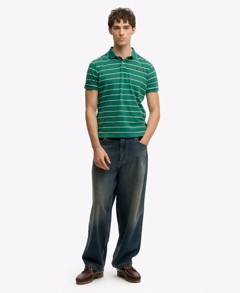 Camisa polo vintage listrada em malha