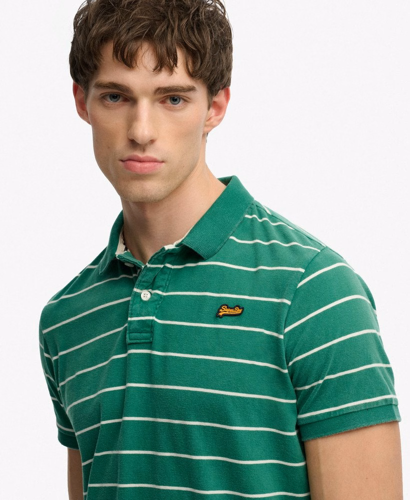 Camisa polo vintage listrada em malha