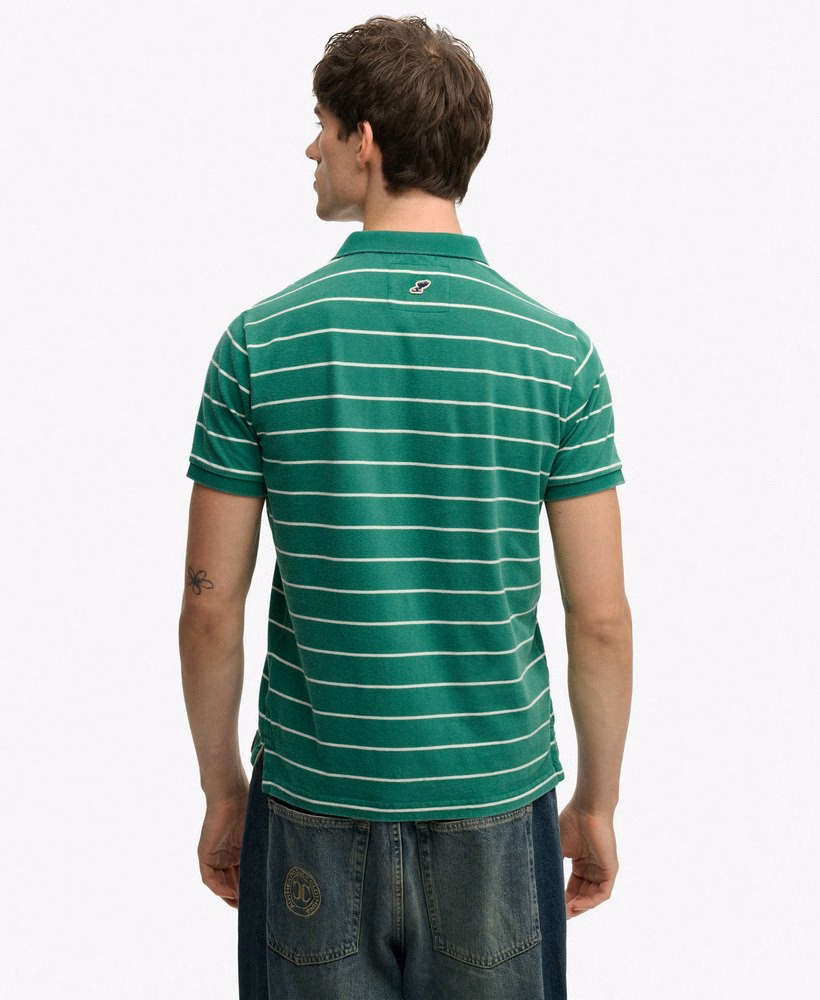 Camisa polo vintage listrada em malha