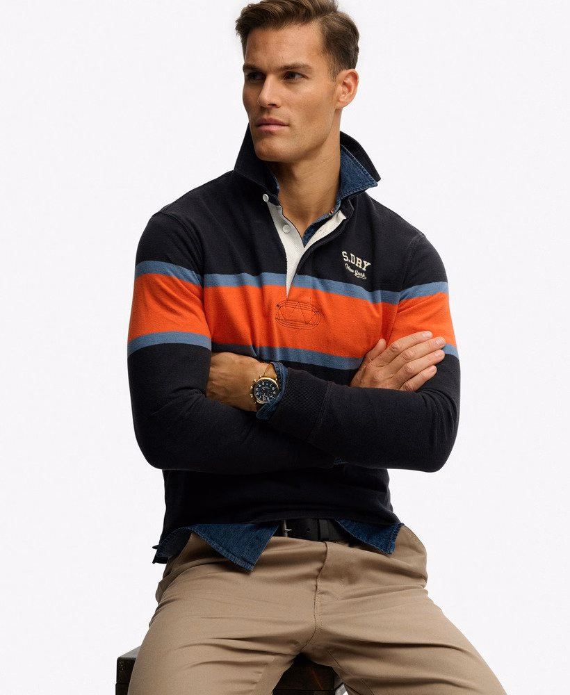 Camisa de rugby listrada vintage para atletismo