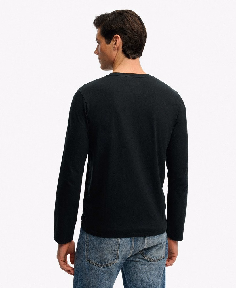 Blusa clássica de manga comprida em algodão e linho