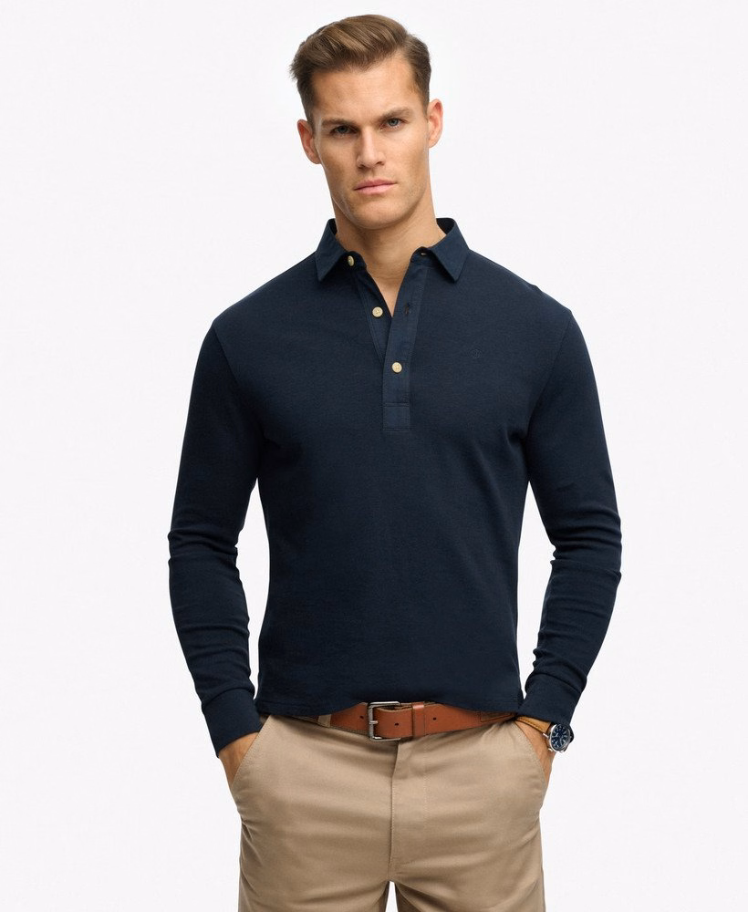 Blusa clássica de manga comprida estilo preppy