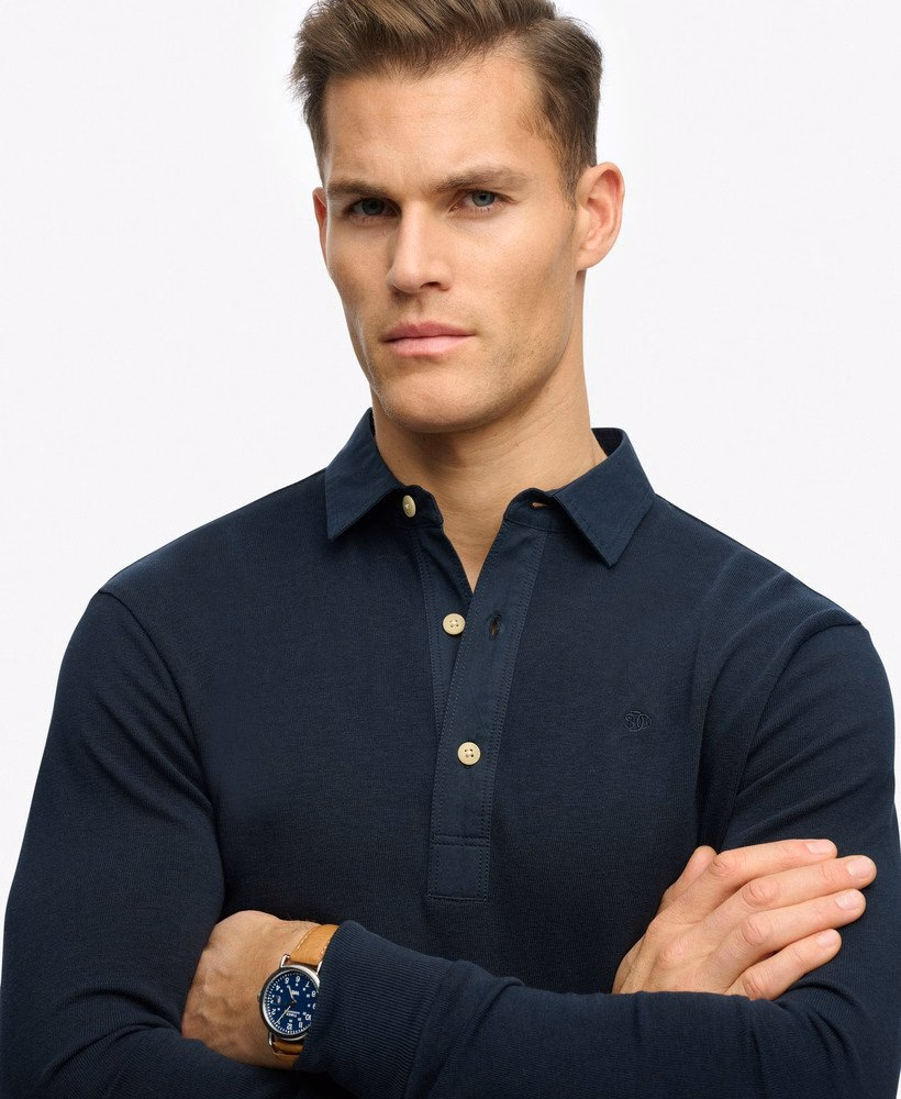 Blusa clássica de manga comprida estilo preppy