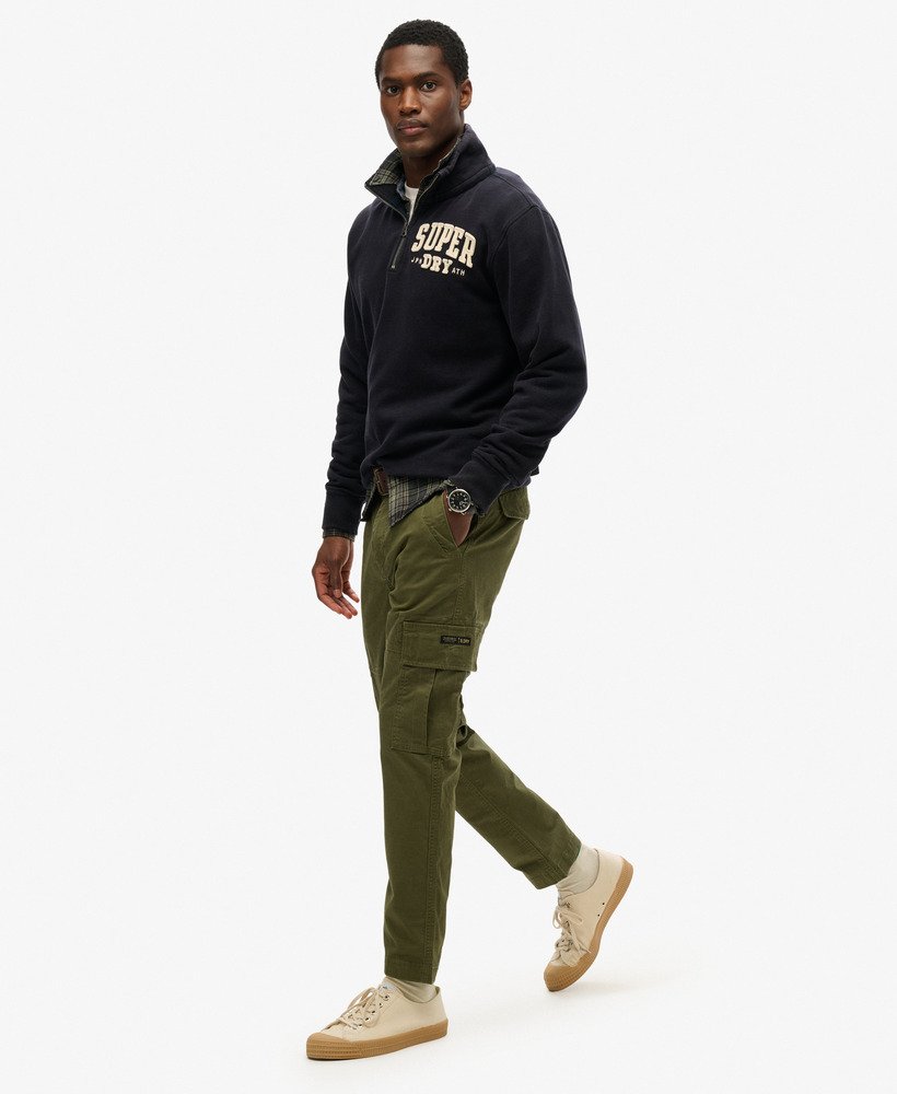 calça cargo em algodão orgânico na cor cáqui autêntico.