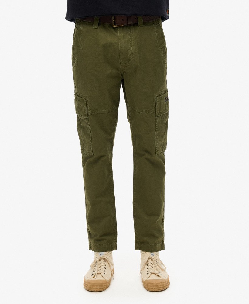 calça cargo em algodão orgânico na cor cáqui autêntico.