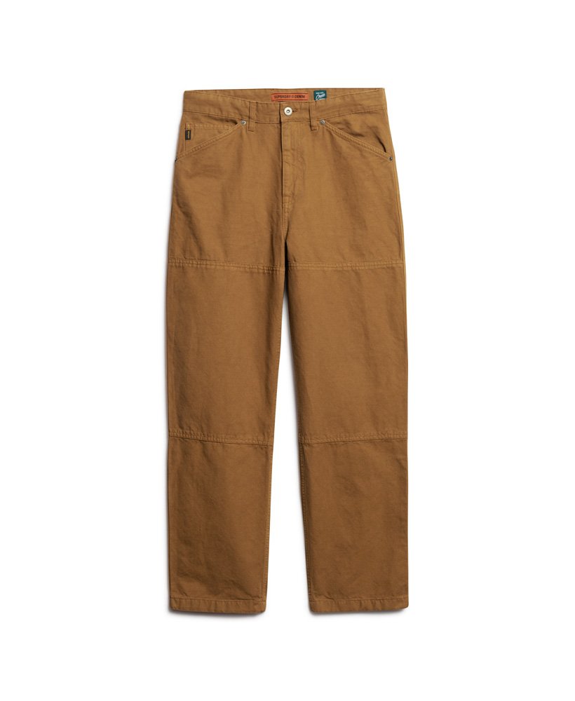 calças carpenter em denim co marrom tabaco