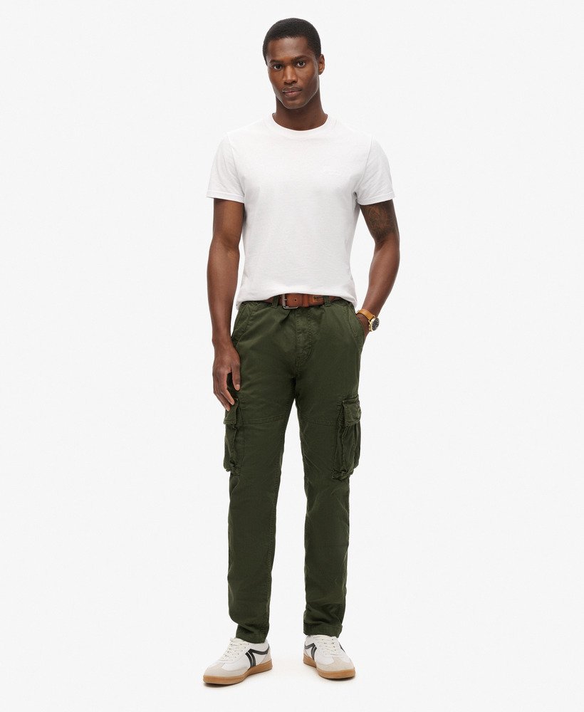 calças cargo core na cor verde oliva da surplus goods