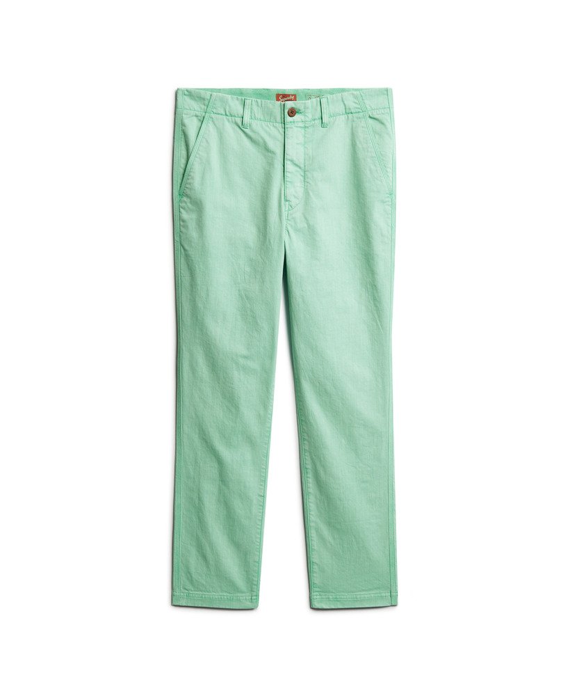 calças chino internacionais na cor verde-menta turquesa.
