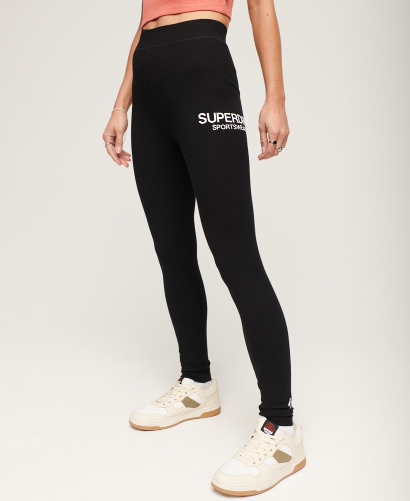 calça legging de cintura alta core sports em pretobranco