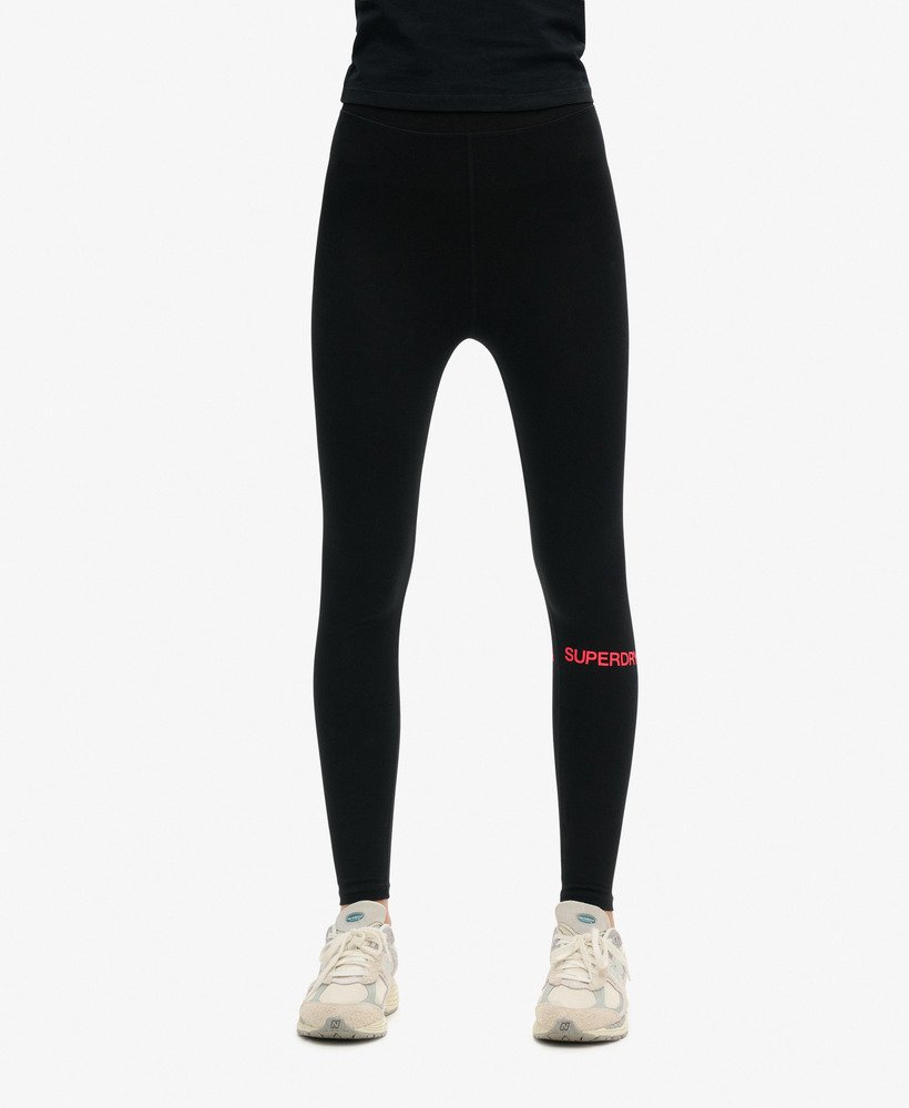 calça legging esportiva de cintura alta em pretorosa vibrante