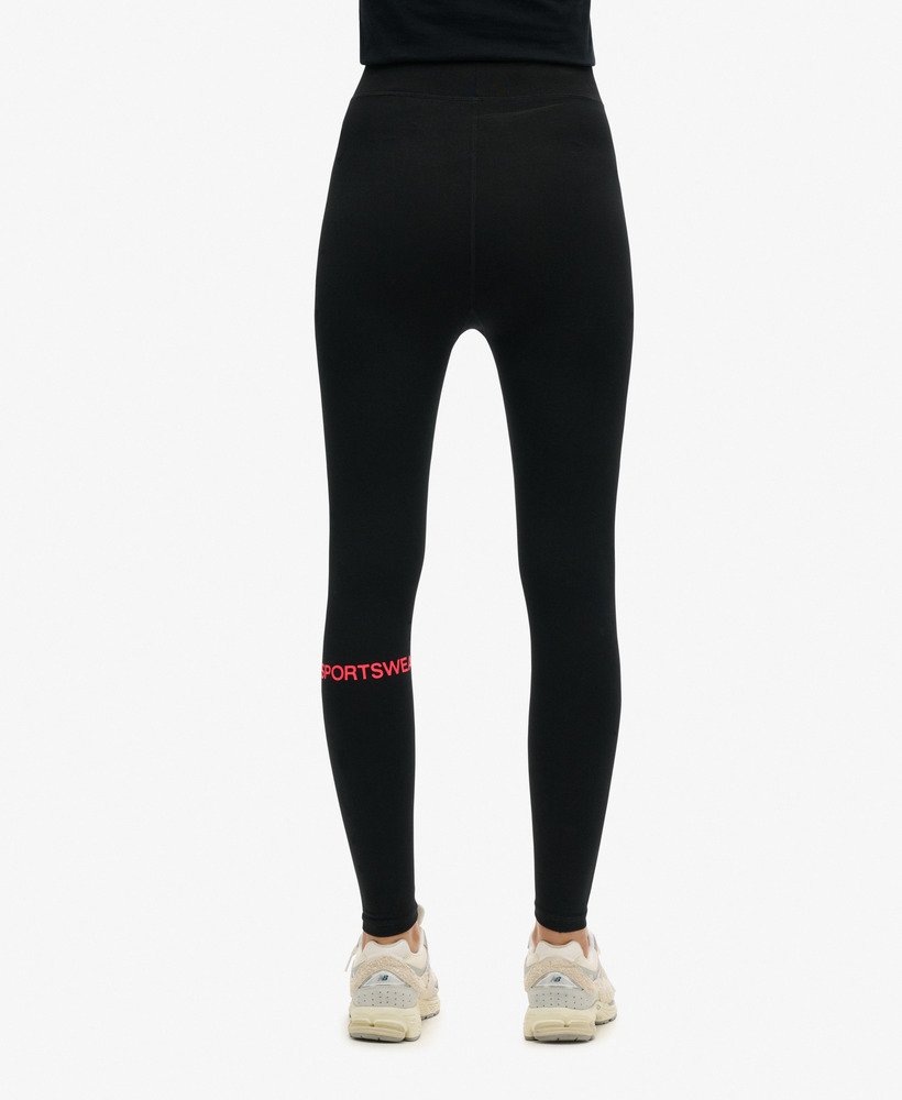 calça legging esportiva de cintura alta em pretorosa vibrante