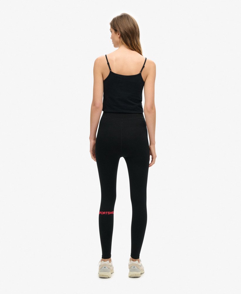 calça legging esportiva de cintura alta em pretorosa vibrante