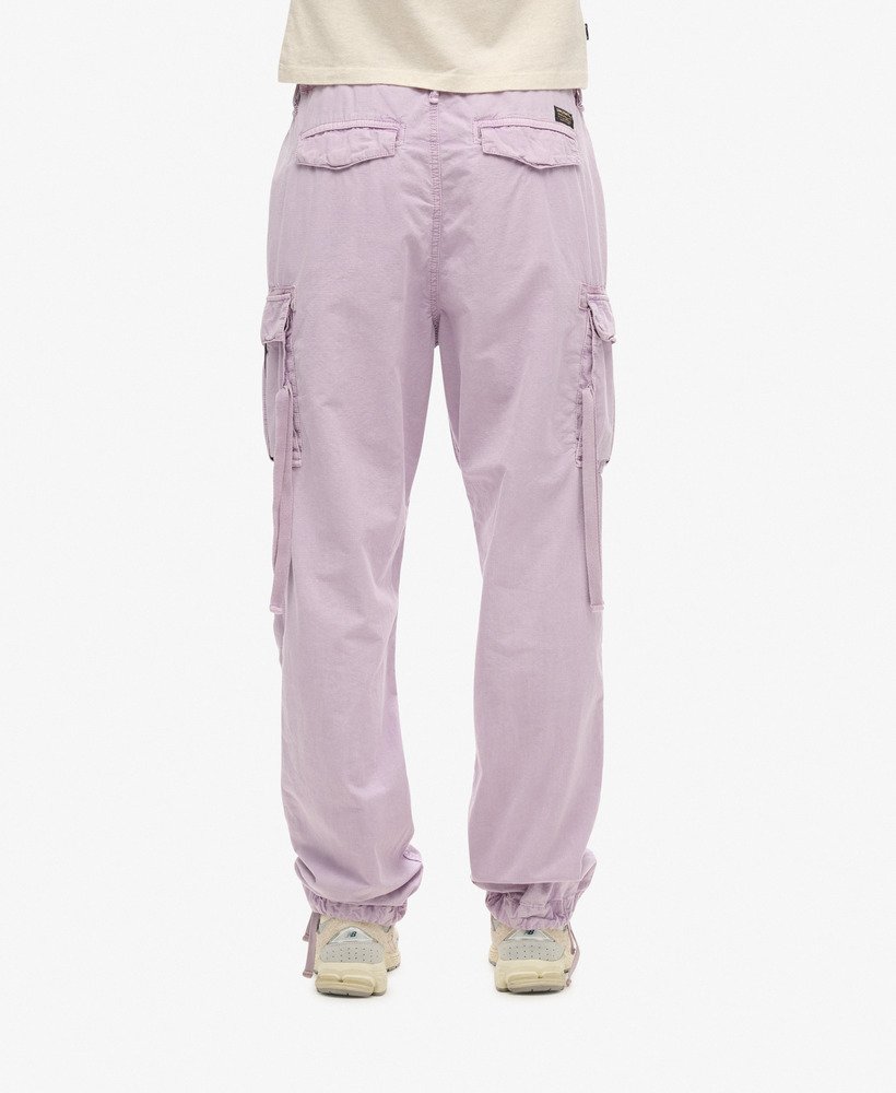 calça cargo para de cintura baixa em lilás suave