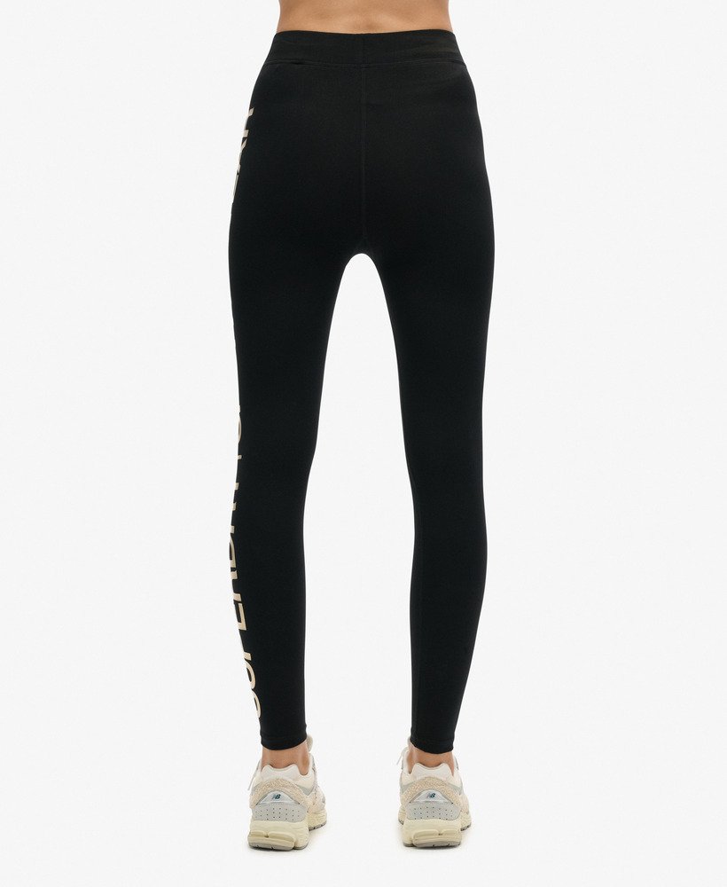 calça legging esportiva de cintura alta em pretobronze