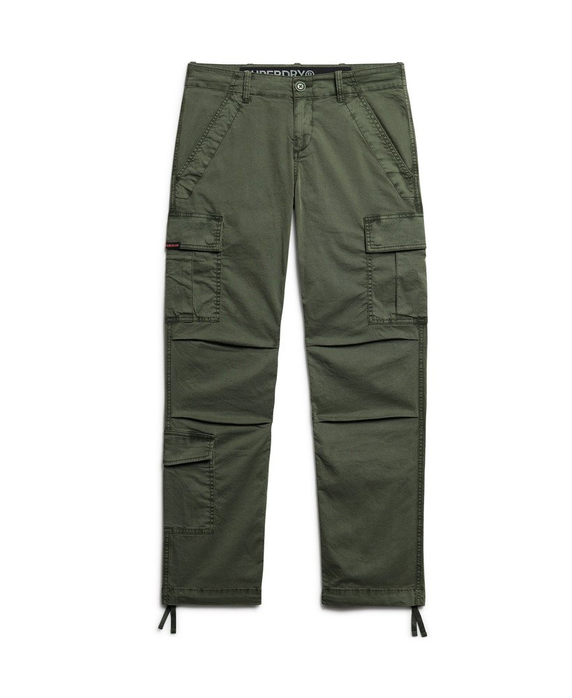 calça cargo reta de cintura baixa na cor verde tomilho