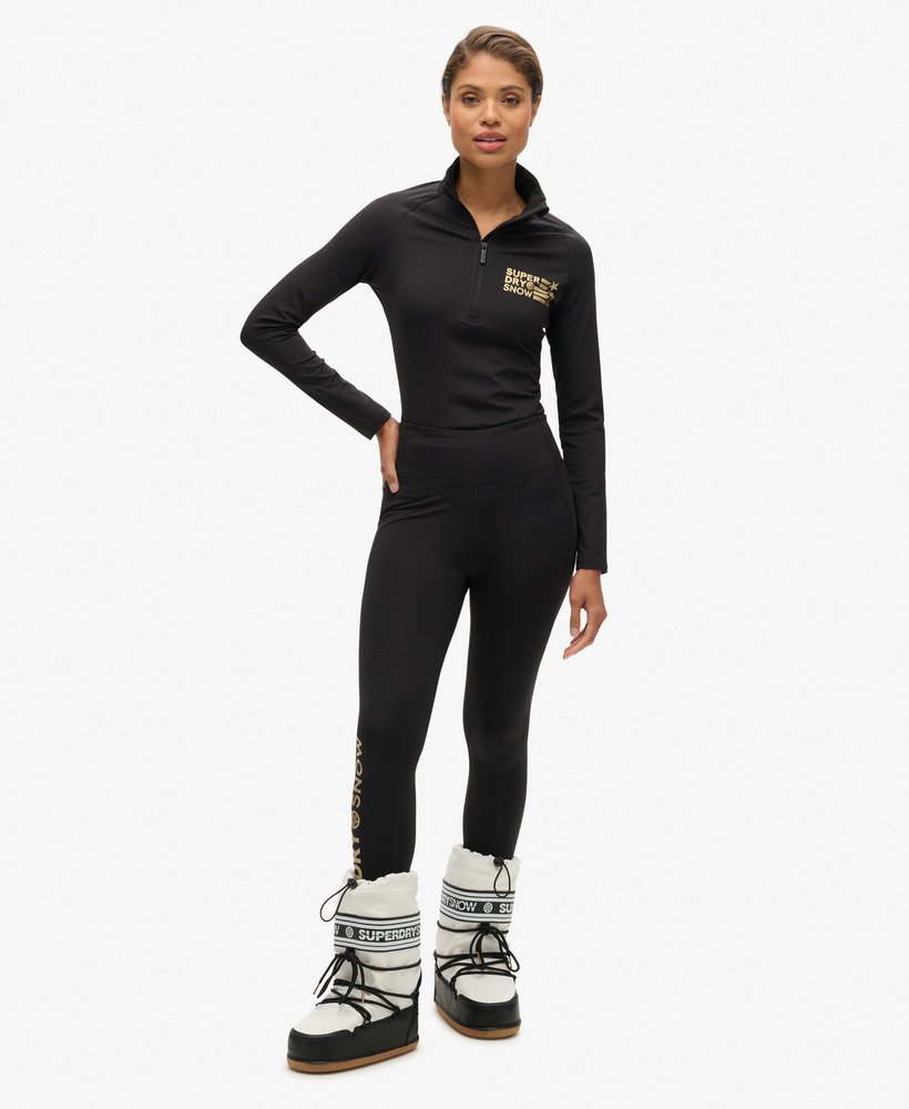 legging térmica para esqui na cor preta