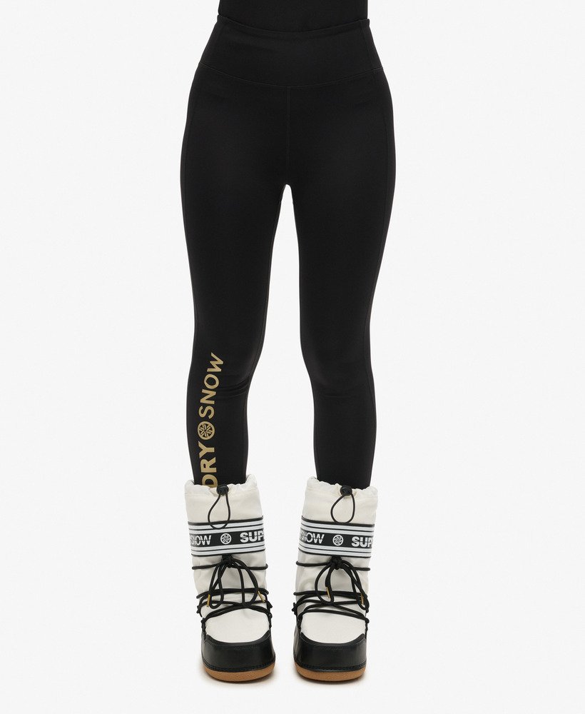 legging térmica para esqui na cor preta