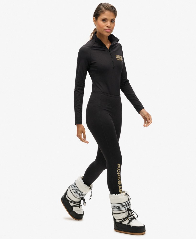 legging térmica para esqui na cor preta