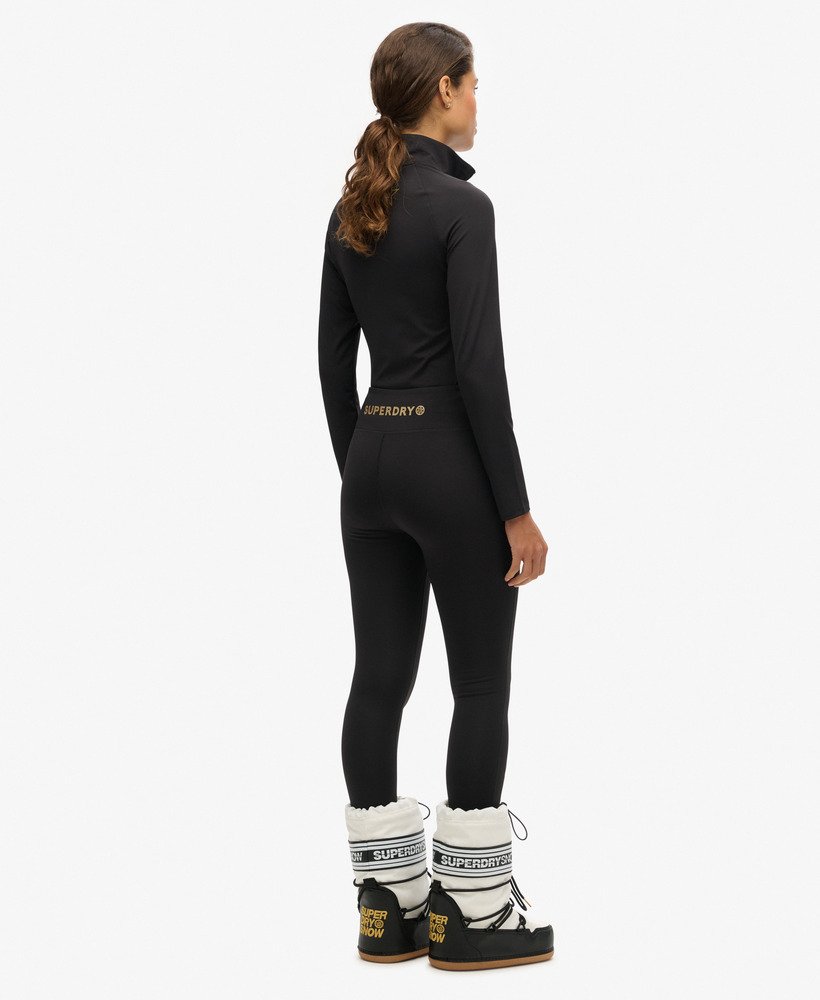 legging térmica para esqui na cor preta