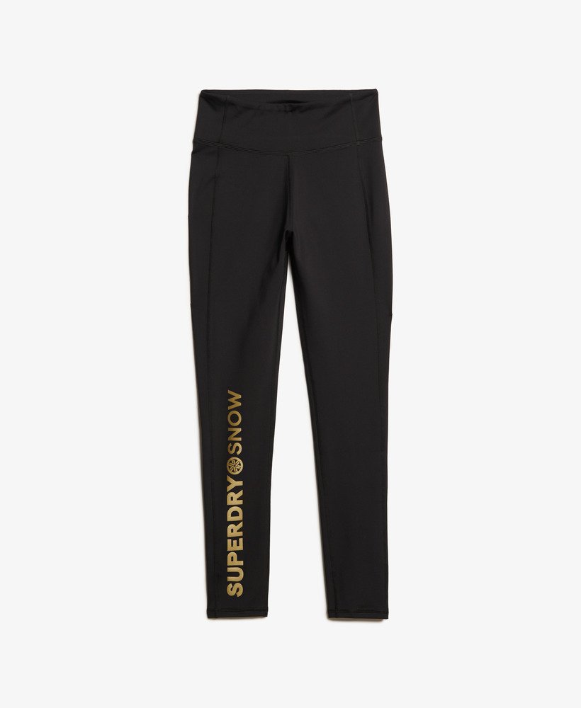 legging térmica para esqui na cor preta