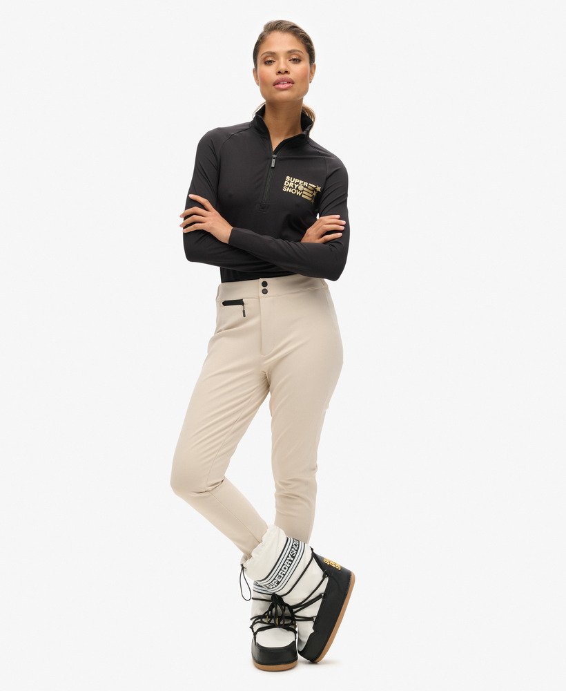 calça legging de neve ski luxe na cor cinza claro