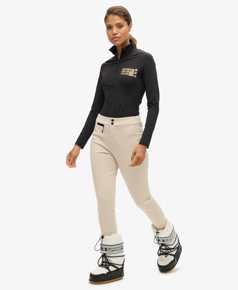 calça legging de neve ski luxe na cor cinza claro
